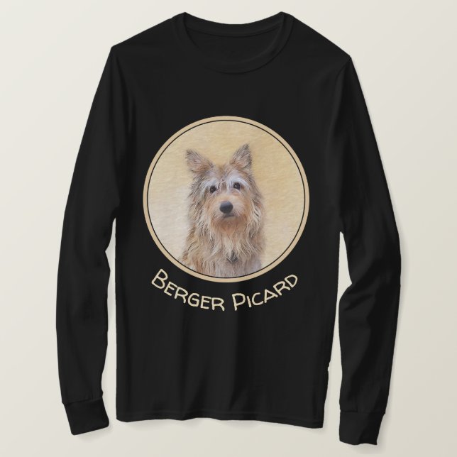 Berger Picard-målning - Cute Original Hund Art T Shirt (Design framsida)