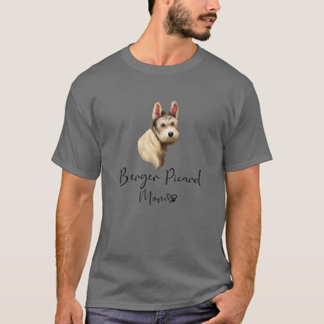 Berger Picard Mamma Cute Puppy Hundägare Berger Pi T Shirt (Framsida)
