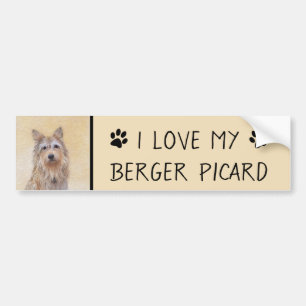 Berger Picard Painting - Cute Original Hund Art Bildekal