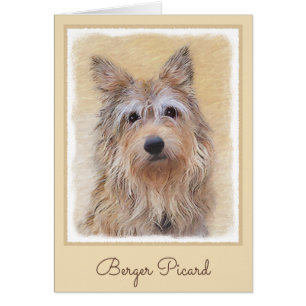 Berger Picard Painting - Cute Original Hund Art Hälsningskort