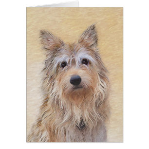 Berger Picard Painting - Cute Original Hund Art Hälsningskort