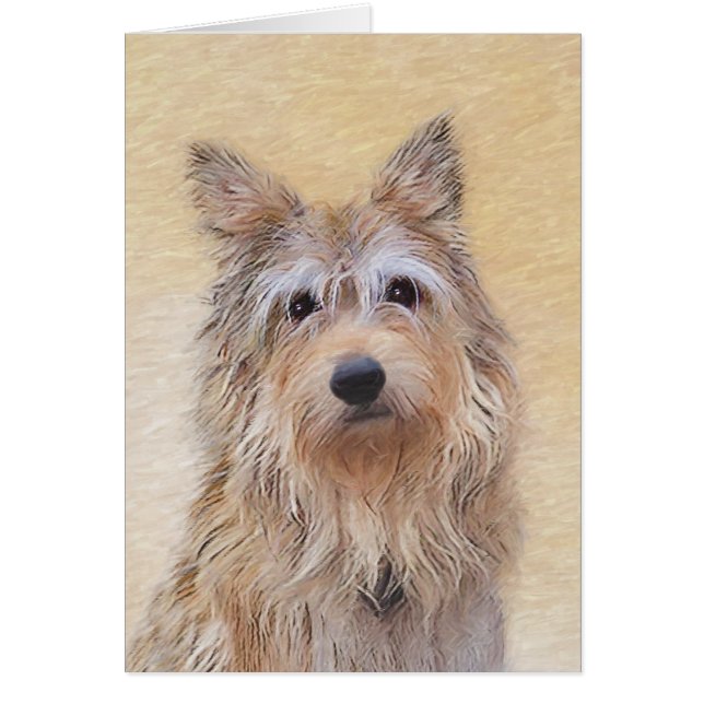 Berger Picard Painting - Cute Original Hund Art Hälsningskort (Framsidan)