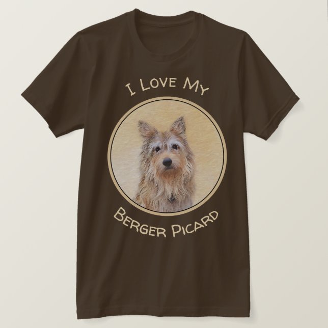 Berger Picard Painting - Cute Original Hund Art T Shirt (Design framsida)