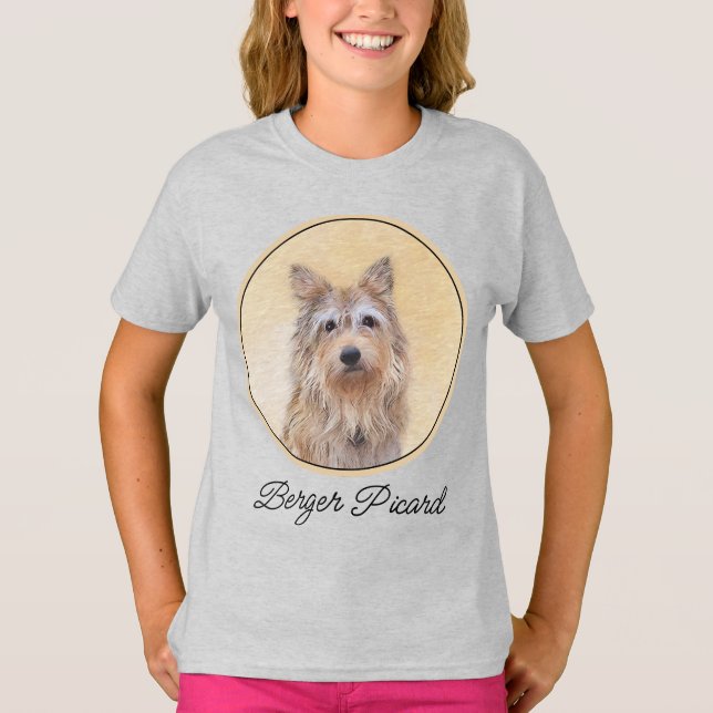 Berger Picard Painting - Cute Original Hund Art T- T Shirt (Framsida)