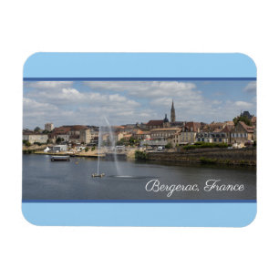 Bergerac Panoramic Cityscape Frankrike Magnet