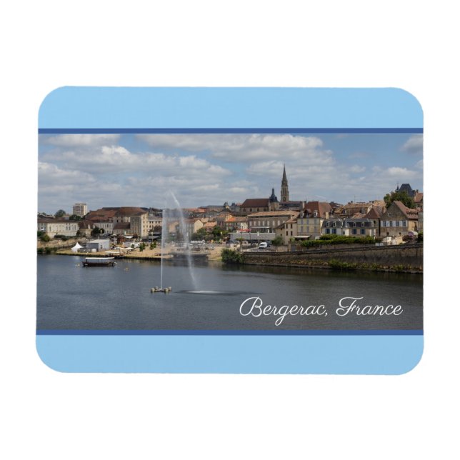 Bergerac Panoramic Cityscape Frankrike Magnet (Horisontell)