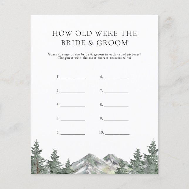 Berget hur gammalt var brid- och groomspelet? (Framsida)