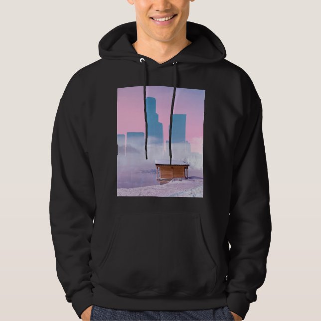 Berget Hut framför Himlar Scraper Hoodie (Framsida)