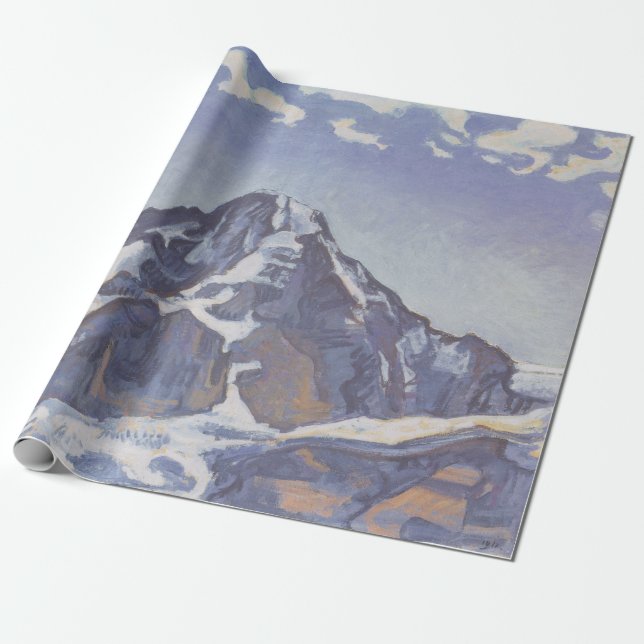 Berget Munk med moln (Ferdinand Hodler) Presentpapper (Utrullad)