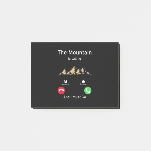 Berget ringer och jag måste åka post-it block (Framsida)