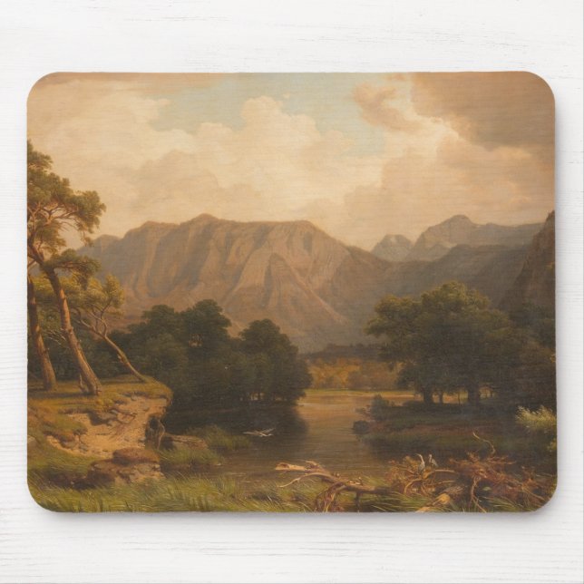 Berget Sjö med Herons - Heinrich Funk Musmatta (Framsidan)