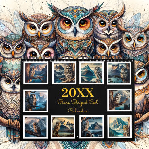 Bergets skugga med Uggla 20XX med stripe Kalender