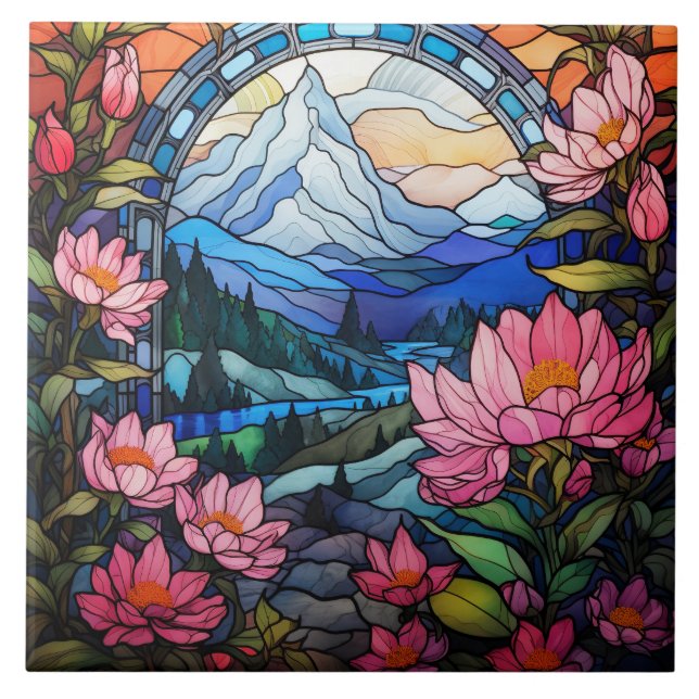 Bergfärgat glas  kakelplatta (Framsidan)