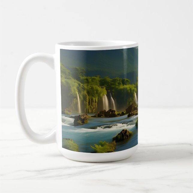 Bergfloden i skogen kaffemugg (Vänster)