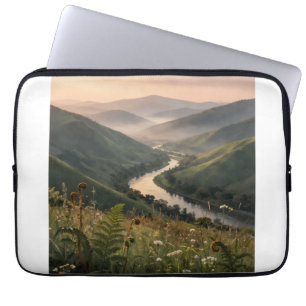 Bergflodslandskapskonst Laptopsäckslips Laptop Fodral