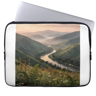 Bergflodslandskapskonst Laptopsäckslips Laptop Fodral