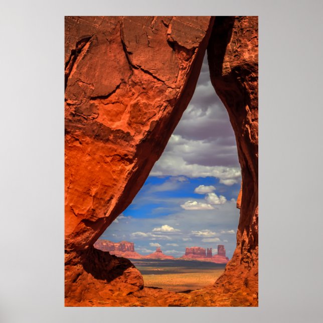 Bergfönster till Monument Valley, AZ Poster (Framsidan)
