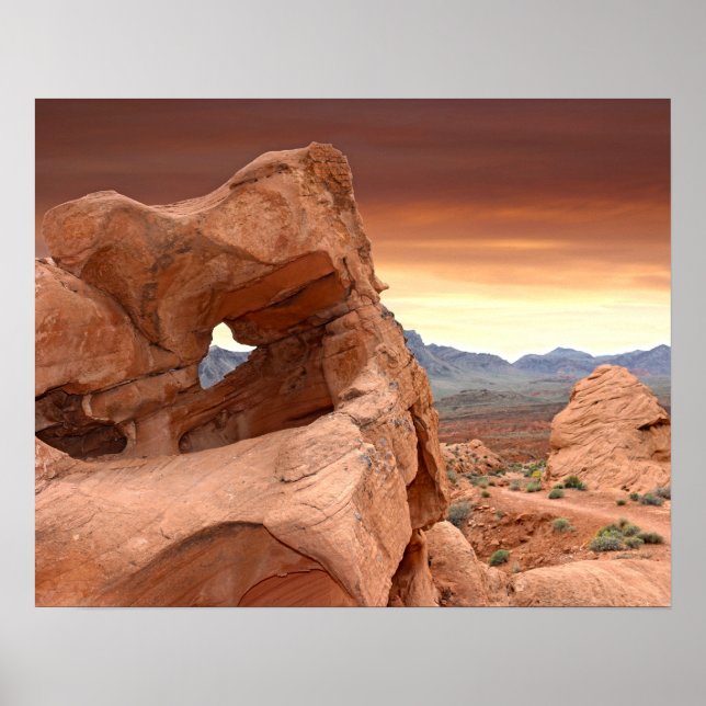 Bergformationer, Valley of Fire State Park, Nevada Poster (Framsidan)