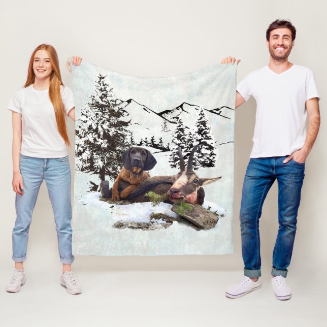 Berggetjakt äventyr fleecefilt (På plats)