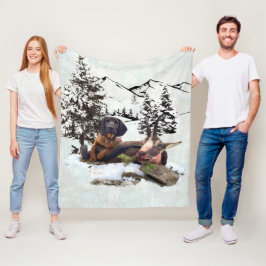 Berggetjakt äventyr fleecefilt