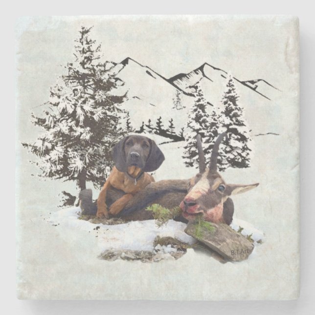 Berggetjakt äventyr stenunderlägg (Framsidan)