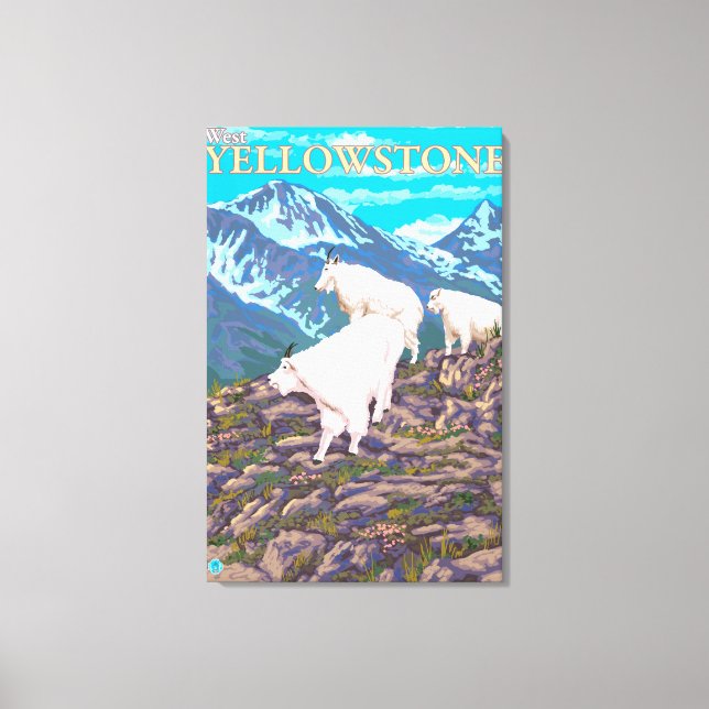 Berggetscen - Väster, gulsten, MT Canvastryck (Framsida)