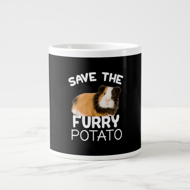 Bergguinea Gris - Spara Hårig Potato Jumbo Mugg (Framsidan)