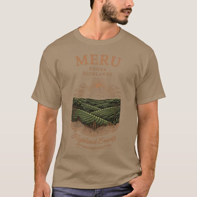 Bergig kaffegårdsdesign t shirt (Framsida)