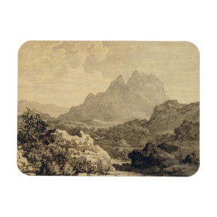 Bergigt landskap, c.1780 (grå färg och bruntet magnet