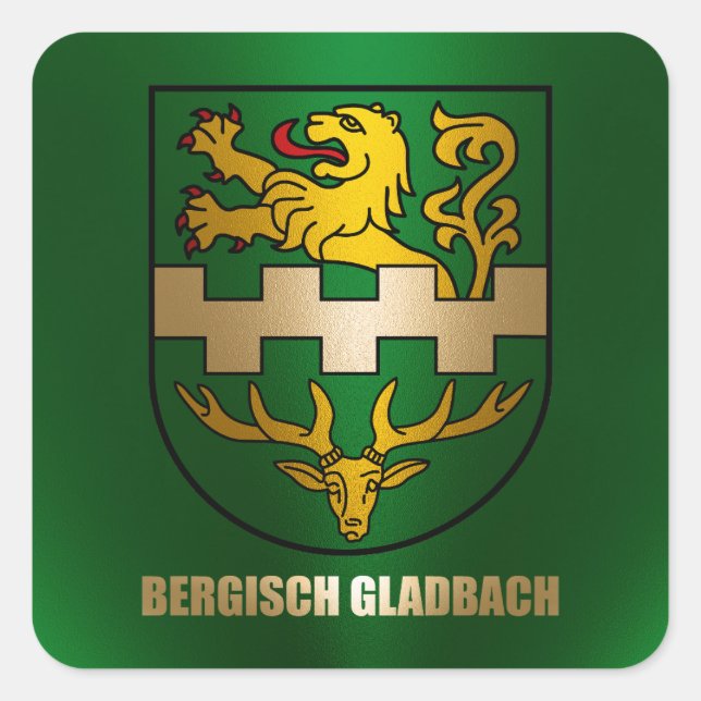 Bergisch Gladbach Fyrkantigt Klistermärke (Framsida)