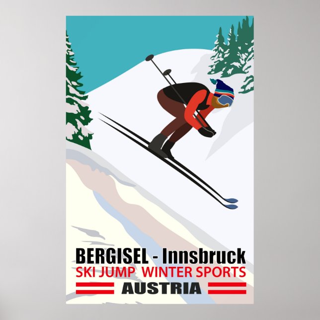 Bergisel - Innsbruck, backhoppning i Österrike Poster (Framsidan)