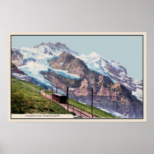bergjärnväg 1900 för ca Jungfrau Poster