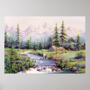 BERGKABIN av SHARON SHARPE Poster