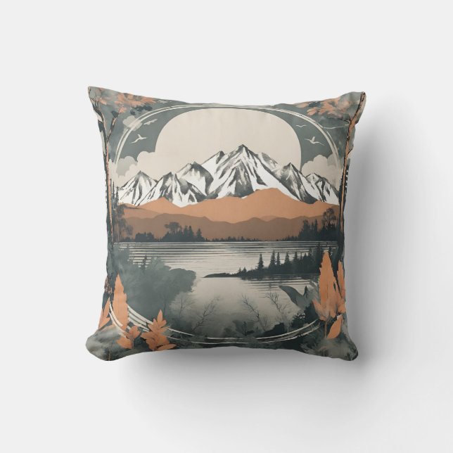 Bergkette und Seenlandschaft, Wasserfabenbild Kudde (Framsida)