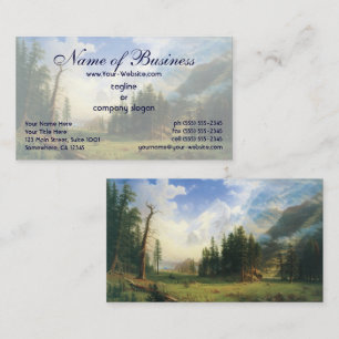 Berglandskap, Bierstadt, Hudson River School Visitkort