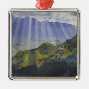 Berglandskap i Schweiz (Serebriakova) Julgransprydnad Metall
