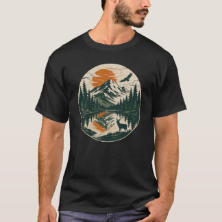 Berglandskapsreflektion Skog Träd Utomhus T Shirt