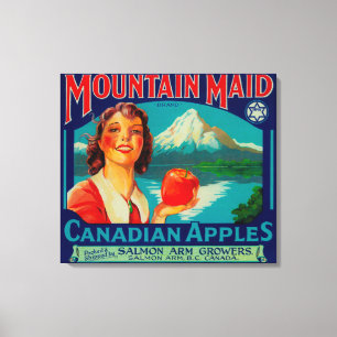 BergMaid Apple LabelCanada Canvastryck