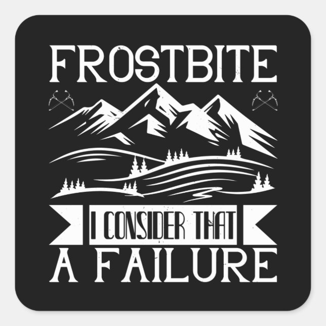 Bergning - Frostbett Fyrkantigt Klistermärke (Framsida)