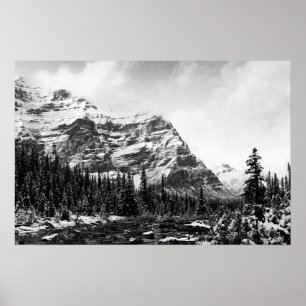 Bergplats ((den unbordered) svarten & vit) poster