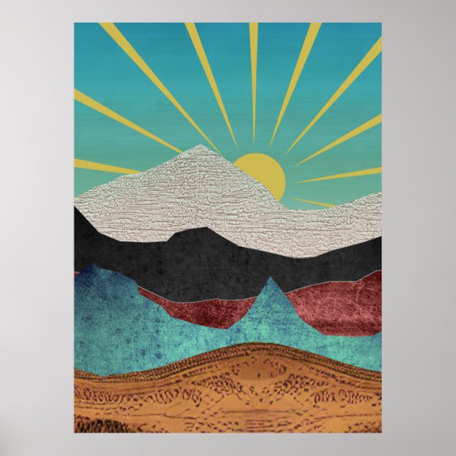 Bergs Fantasi Soluppgång Poster (Framsidan)