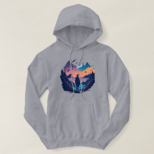 Bergs Solnedgång Grafisk Naturälskare Present  Hoodie