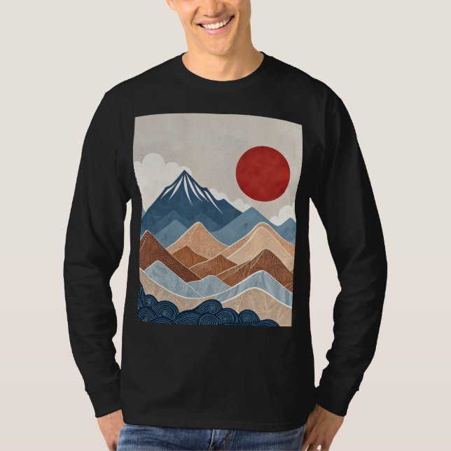 Bergs solnedgångs skönhet t shirt (Framsida)