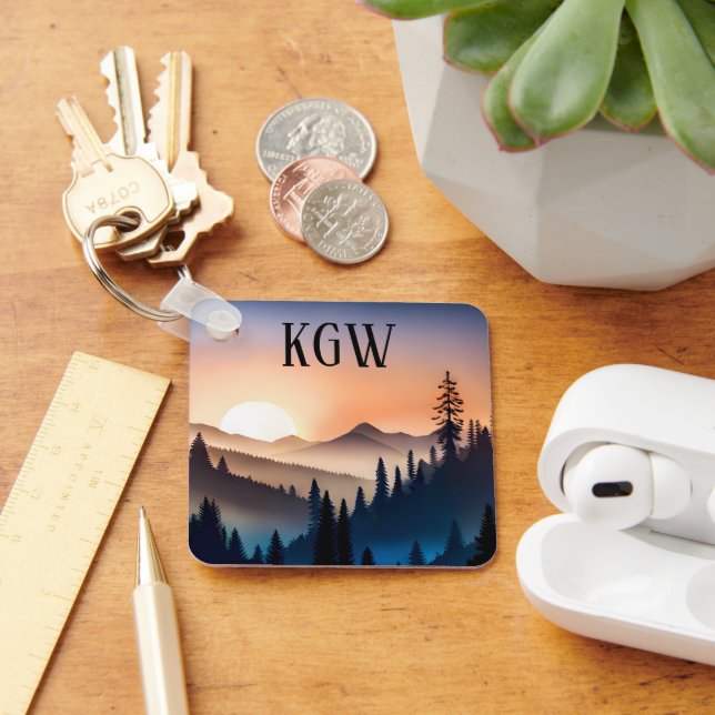 Bergs Soluppgångsmonogram Nyckelring (Skrivbord)