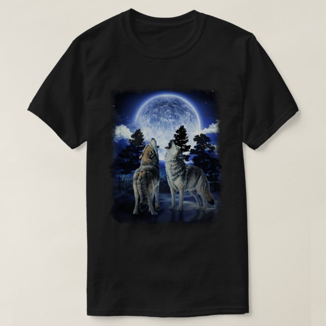 Bergsamerikanska Manarnas Varg Native American T Shirt (Design framsida)