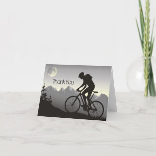 Bergsberg Biker Biking Mountas med Full Moon Tack Kort