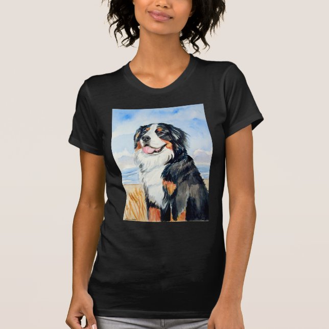 Bergsberg i Bergen Hund Tee Shirt (Framsida)