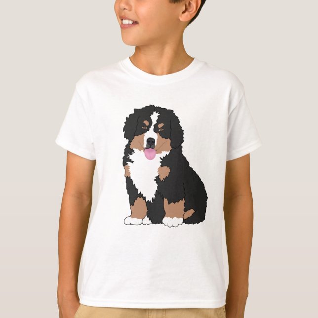 Bergsberg i Bernese Hund T-Shirt (Framsida)