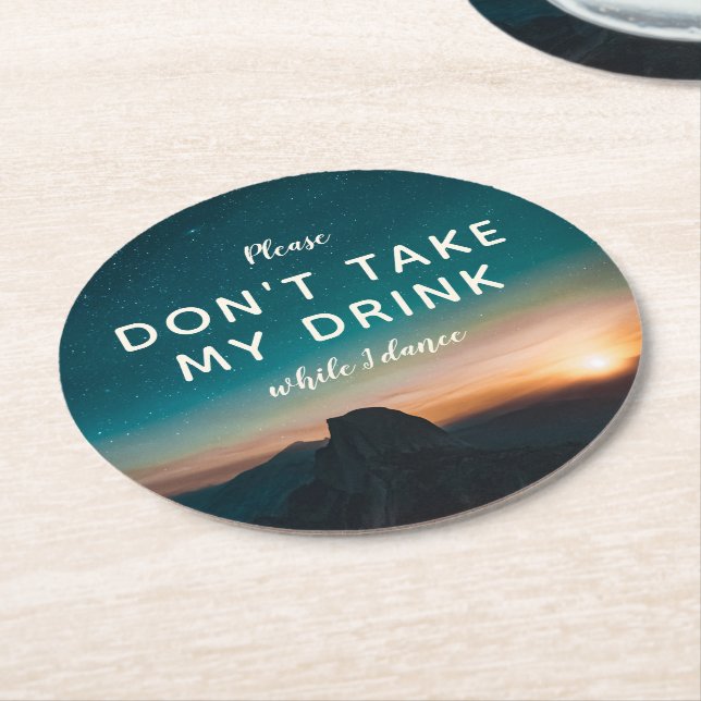 Bergsbergarr Night Himlar Sunset Bröllop Dancing Underlägg Papper Rund (Vinklad)