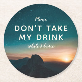 Bergsbergarr Night Himlar Sunset Bröllop Dancing Underlägg Papper Rund